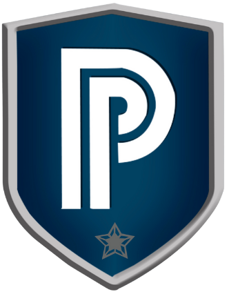 Logotipo Power Secury - Escudo Azul e Letra P